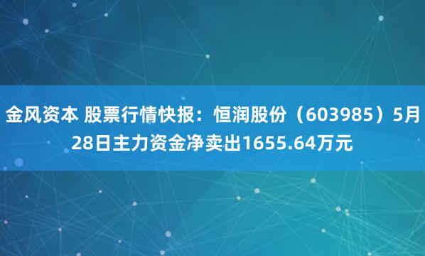 金风资本 股票行情快报：恒润股份（603985）5月28日主力资金净卖出1655.64万元